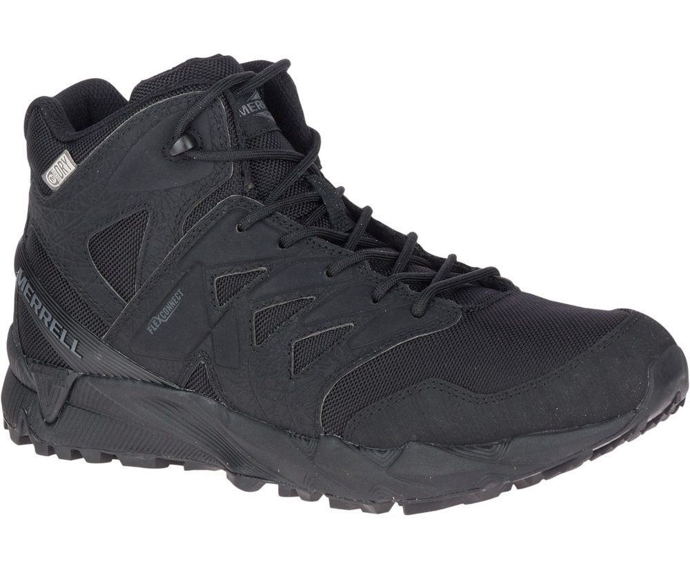 Merrell Boots Black - Agility Peak Mid Tactical Waterproof - Womens 36RNPWABY